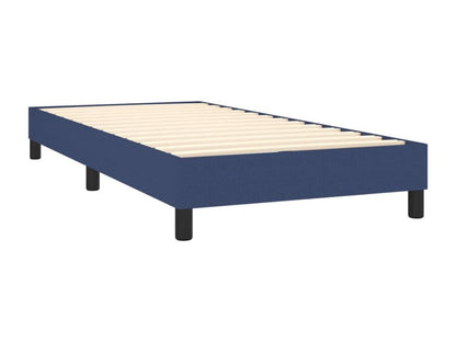 Upholstered bed base with mattress and blue LED lighting, 80x200cm, fabric 51934FURL