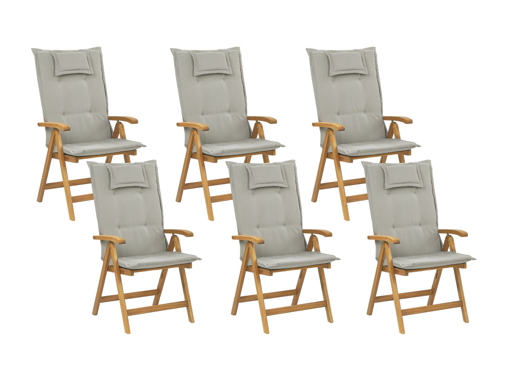 Set of 6 garden chairs with cushions Parisianestop 06995QNHI