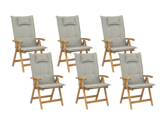 Set of 6 garden chairs with cushions Parisianestop 06995QNHI