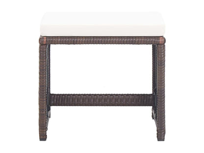 2-Piece Garden Stools with Cushions, Brown Wicker Resin 89196IFDK