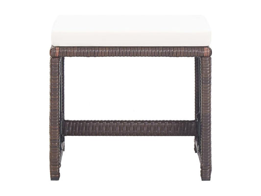 2-Piece Garden Stools with Cushions, Brown Wicker Resin 89196IFDK