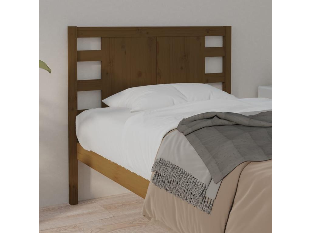 Honey Brown Headboard 81x4x100 Solid Pine Wood 2 08433PWAY