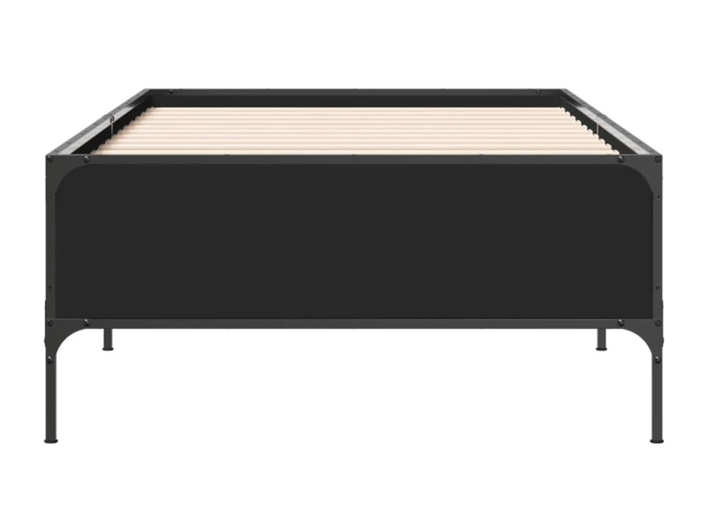 Black bed frame 90x190 cm engineered wood and metal 47762CEID