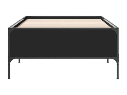 Black bed frame 90x190 cm engineered wood and metal 47762CEID