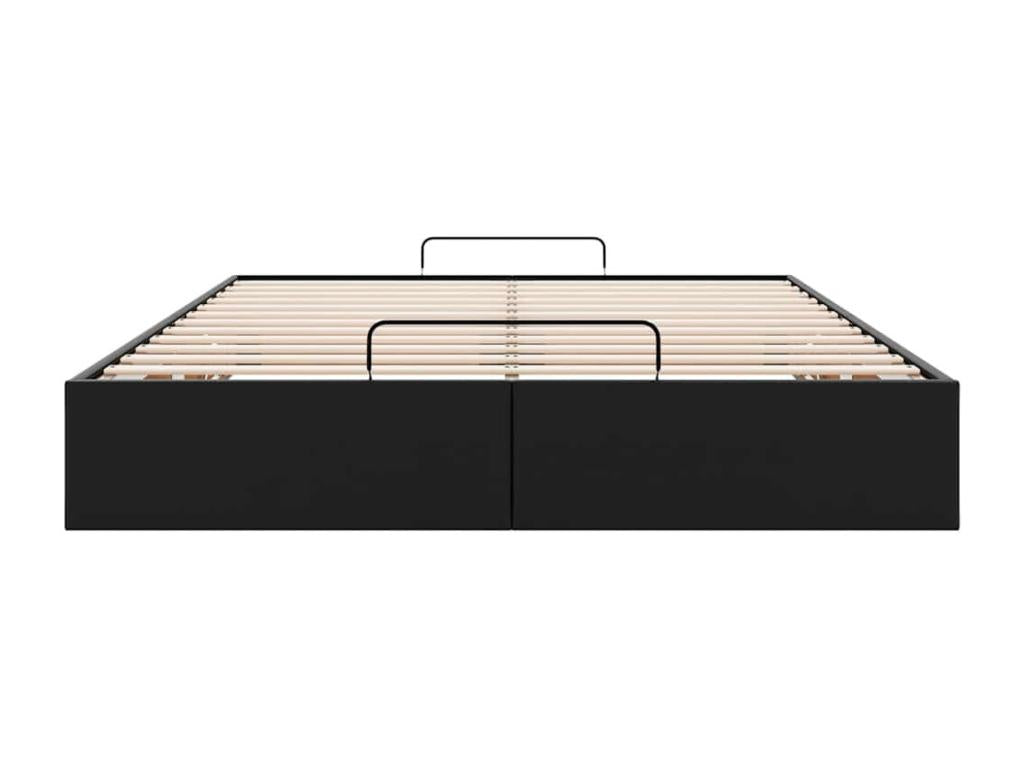 Maisonpuretop bed frame without mattress, black, 140x190 cm, faux leather, 12207OEOD