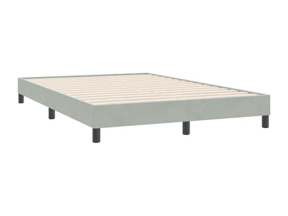 Bed frame without mattress light gray 140x220 cm velvet 16725FLQP