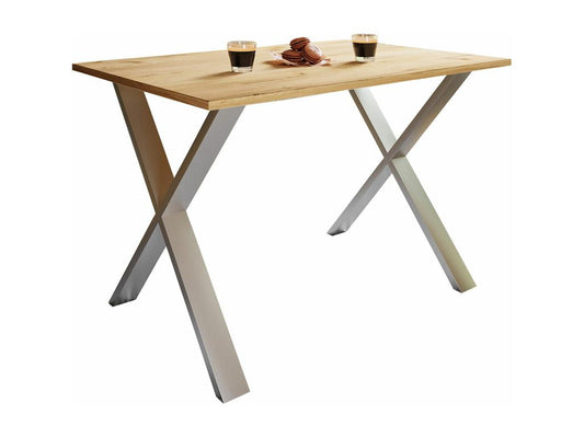 Maisonpuretop dining table 110x80 oak finish, silver color. 27995HYIW