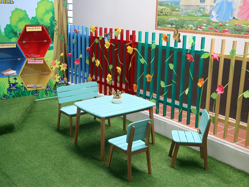 Children's garden table in turquoise blue from Maisonpuretop, 80 cm long - Maisonpuretop 00953OAYX