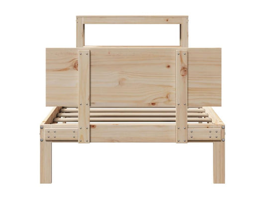 Bed frame with headboard 90x200 cm solid pine wood 16666ONDE