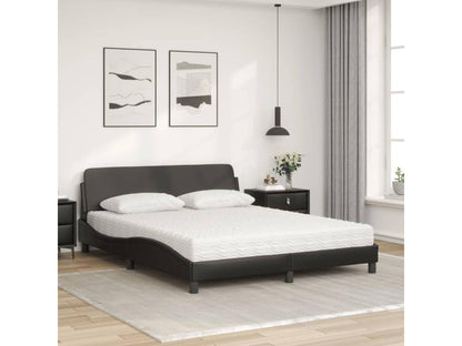 Bed with black mattress 160x200 cm faux leather 56938FJQN
