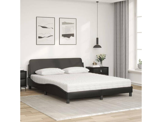 Bed with black mattress 160x200 cm faux leather 56938FJQN