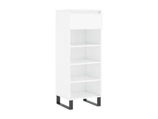 High-gloss white shoe cabinet, 40x36x105 cm, engineered wood, 48854SJTW