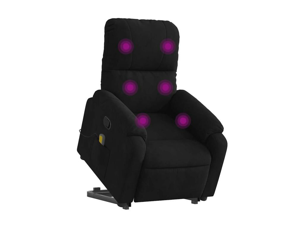 Black microfiber fabric massage recliner chair 38920CHCC