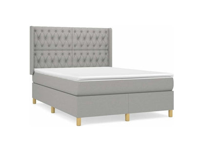 Maisonpuretop bed base with light grey mattress 140x200 fabric 19708JMSY