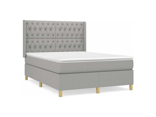 Maisonpuretop bed base with light grey mattress 140x200 fabric 19708JMSY