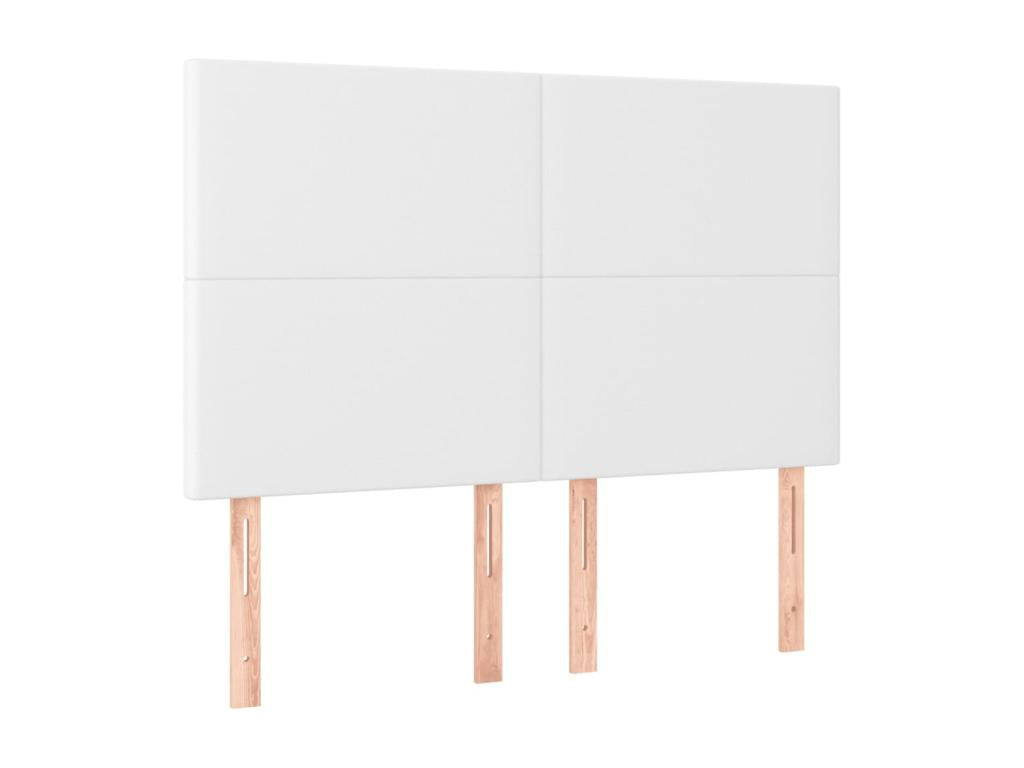 White LED Headboard 144x5x118/128 cm Faux Leather 32919OVUU